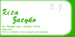 rita zatyko business card